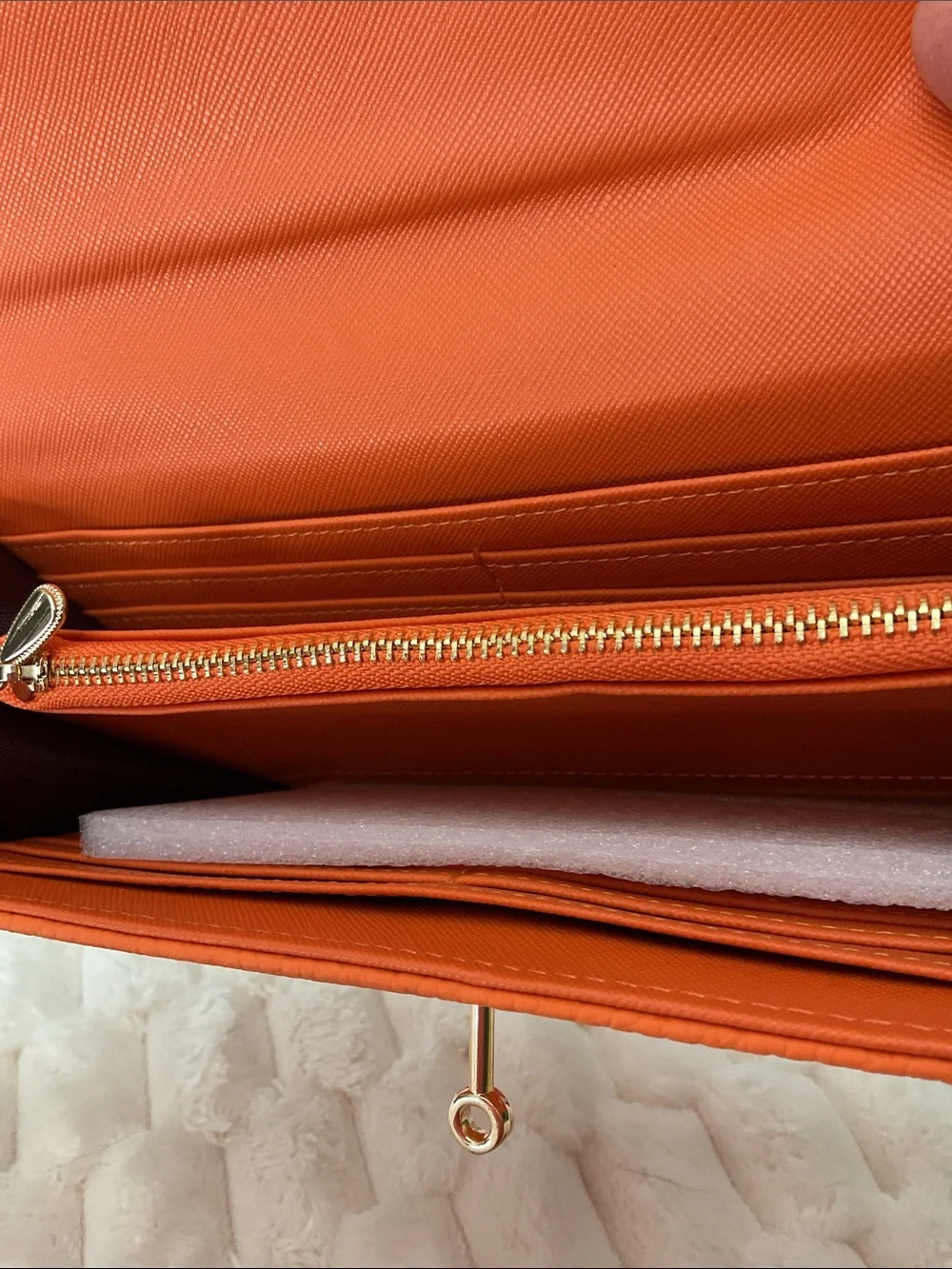 Orange 🍊 Wallet Clutch with Gold Hardware